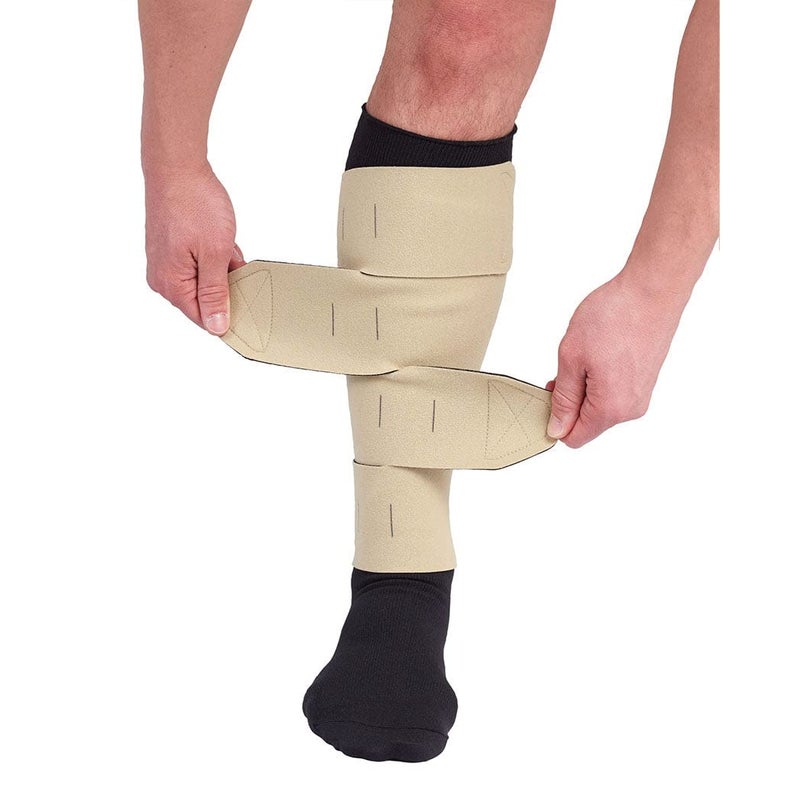 CircAid Juxtalite HD Lower Leg System â€“ Easy to Use Adjustable Compression Wrap Garment for Men & Women, Leg Circulation for Support, Flexible Hood & Loop Straps Beige, XX-large Long - Image 3